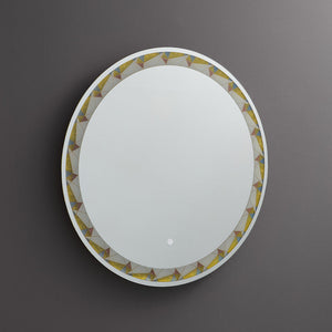 Specchio rotondo a led 80 cm colorato