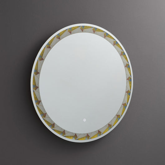 Specchio rotondo a led 80 cm colorato