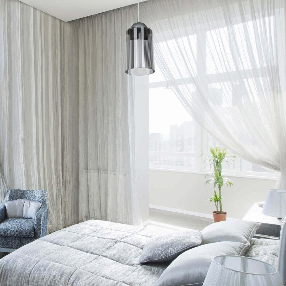 Lampada da soffitto Optical ASZ1027 con paralume in plastica fumè H67xL10.5