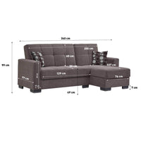 Divano letto con penisola 240x107x99 cm