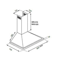 Cappa a piramide 60 cm Eolo 60 nera Samet EFFEZ