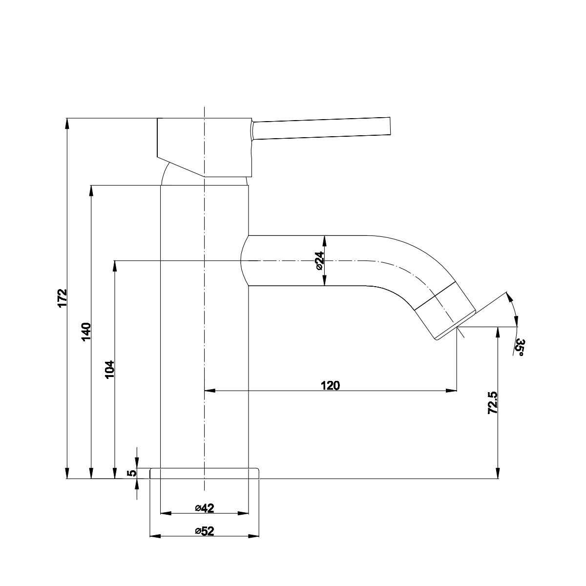 Rubinetto miscelatore cromato per lavabo