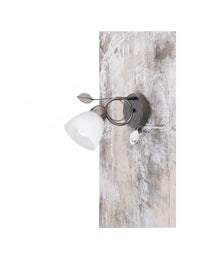 Applique 1xE14 Traditio Ruggine Coppa Vetro Bianco L12 cm Trio Lighting