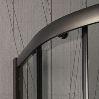 Box doccia semicircolare 80x80 cm cristallo trasparente e profilo nero opaco