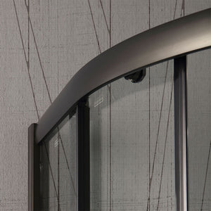 Box doccia semicircolare 80x80 cm cristallo trasparente e profilo nero opaco