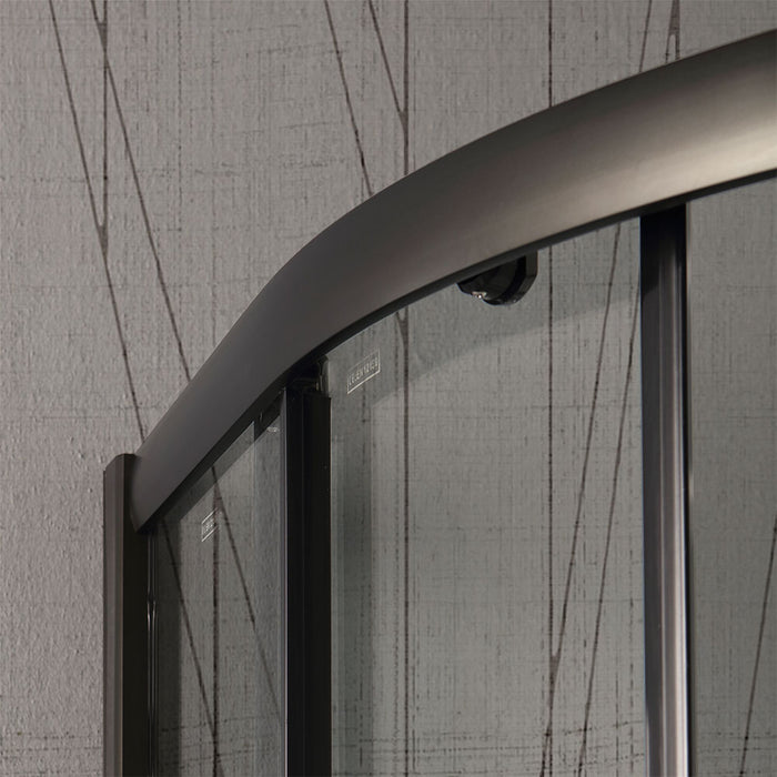 Box doccia semicircolare 80x80 cm cristallo trasparente e profilo nero opaco