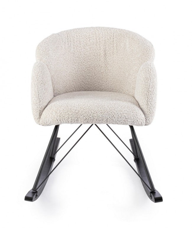 Poltrona dondolo 86x62x72 in bouclé