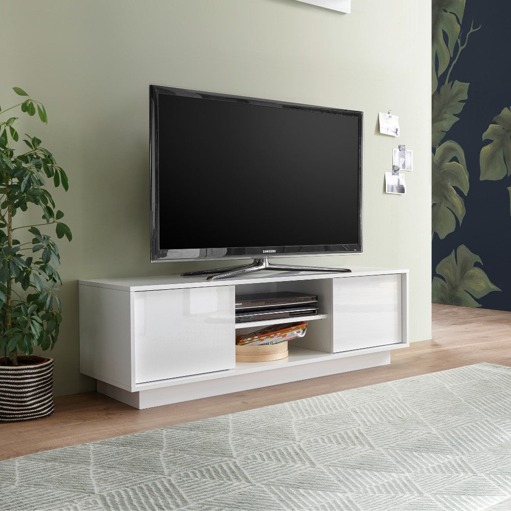 Base tv bianco lucido 139x44x43 cm