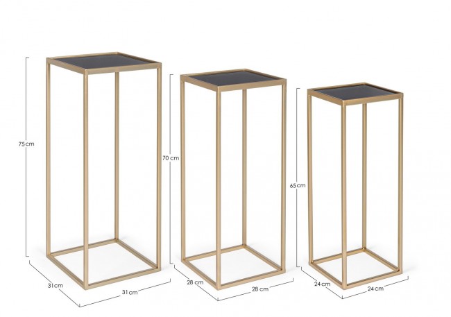 Tavolino nuclei oro 24x24x65, 28x28x70, 31x31x75