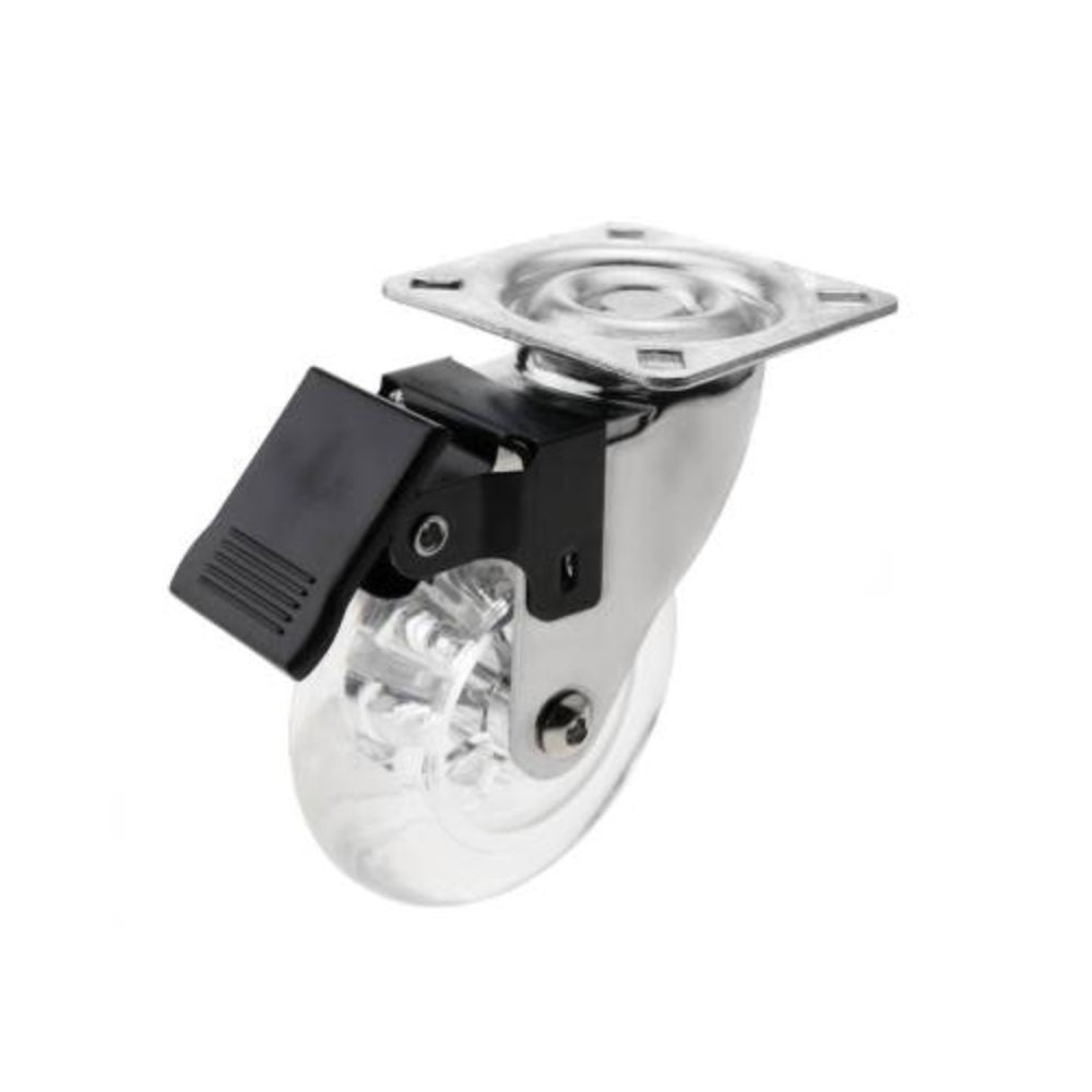 Ruota trasparente 75 mm con freno