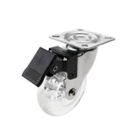 Ruota trasparente 75 mm con freno