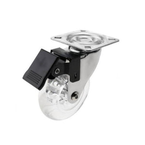 Ruota trasparente 75 mm con freno