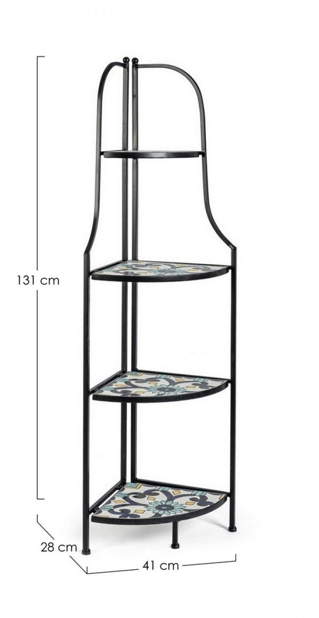 Angoliera Pieghevole Positano classica con ripiani in ceramica