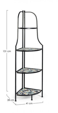 Angoliera Pieghevole Positano classica con ripiani in ceramica