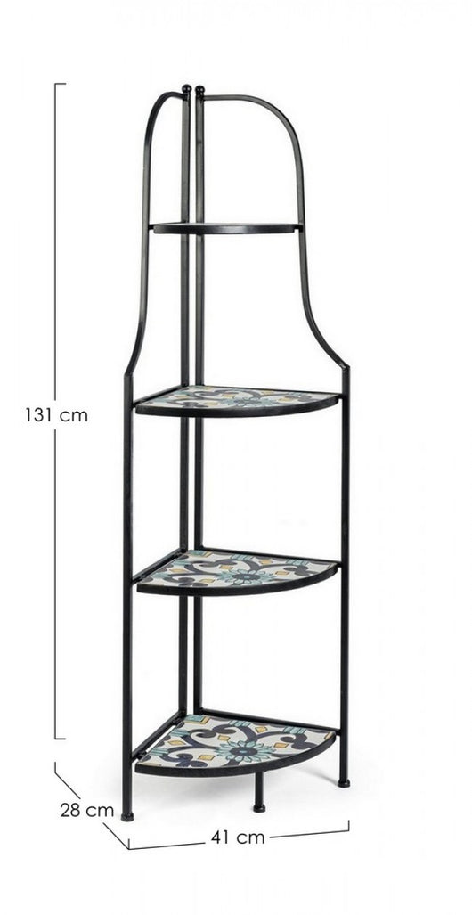 Angoliera Pieghevole Positano classica con ripiani in ceramica
