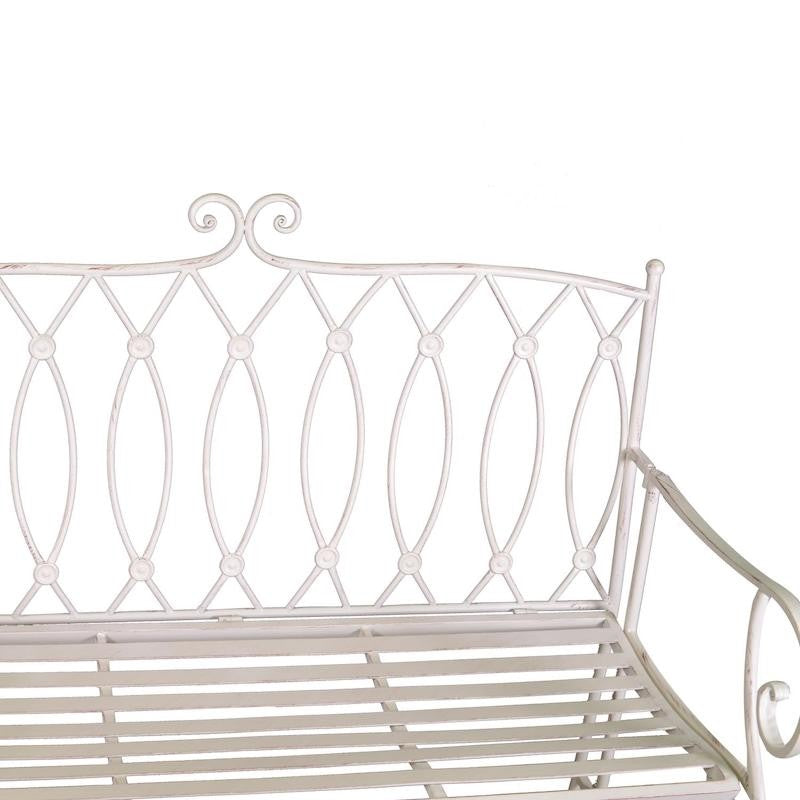 Panchina metallo Ragusa avorio cm104x55h95,5