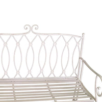 Panchina metallo Ragusa avorio cm104x55h95,5