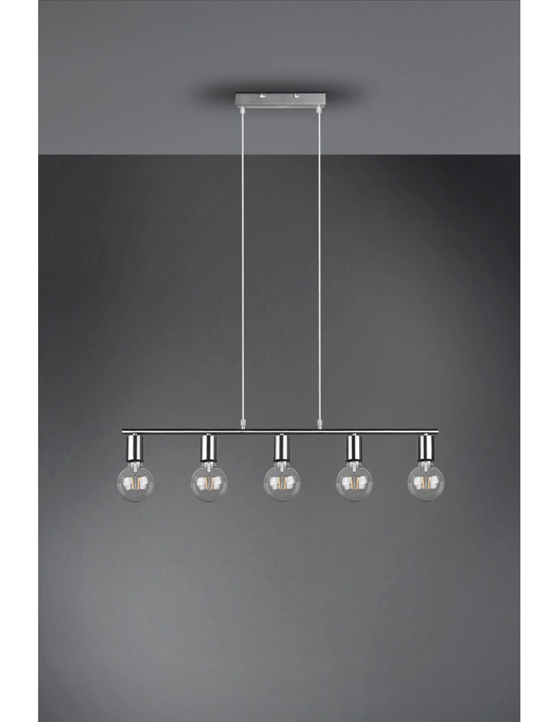 Sospensione 5xE27 Vannes Nichel L82 cm Trio Lighting