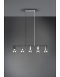 Sospensione 5xE27 Vannes Nichel L82 cm Trio Lighting