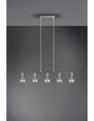 Sospensione 5xE27 Vannes Nichel L82 cm Trio Lighting