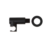 Presa acqua tonda nera opaca con supporto doccetta