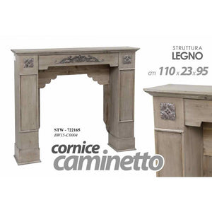 Cornice finto caminetto tortora cm 110x23x95