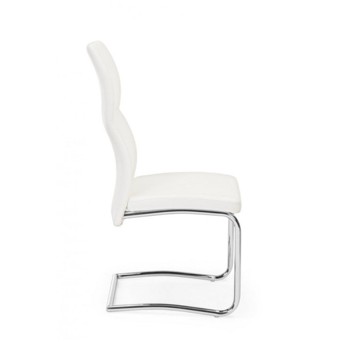 Sedia design in ecopelle Bianco THELMA 44x58x h104 cm