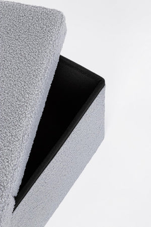 2x Pouf grigio boucle 76x38x38