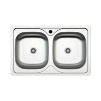 Lavello incasso cucina MP862V acciaio 86x50 cm due vasche EFFEZ