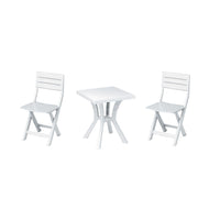 Set duetto resina tavolo + 2 sedie bianco