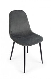 4x Sedia in velluto grigio scuro 52,5x42,5x90