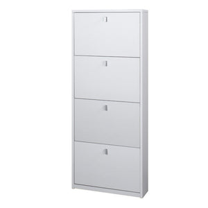 Scarpiera slim salvaspazio quattro ante Bianco Cenere 63x18x h154 cm