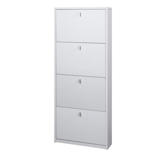 Scarpiera slim salvaspazio quattro ante Bianco Cenere 63x18x h154 cm