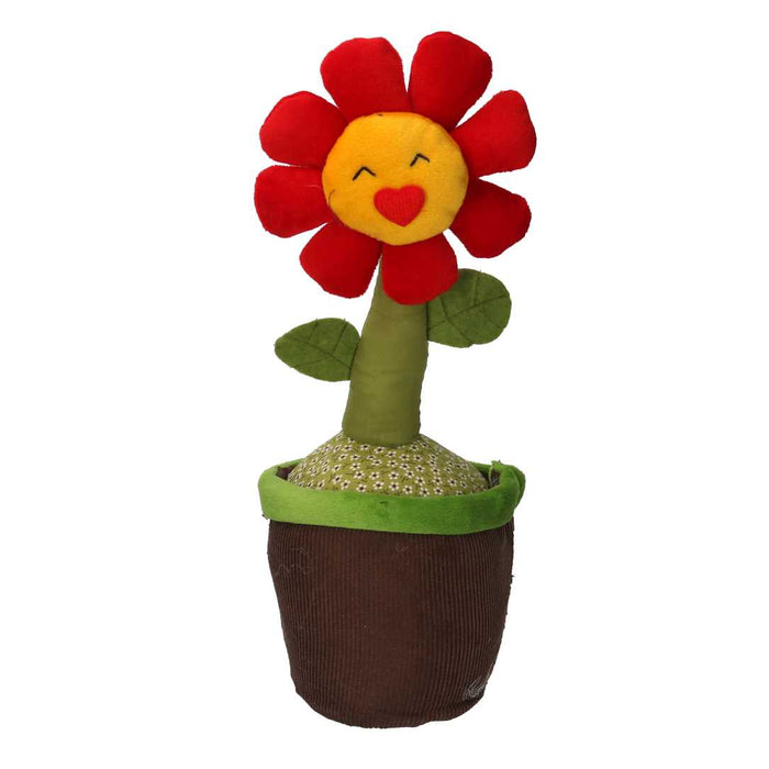 Fermaporta tessuto fiore rosso cm 12x12h35