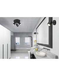 Faretto Rotondo 3 Spot Orientabili Metallo Nero Angelo Trio Lighting