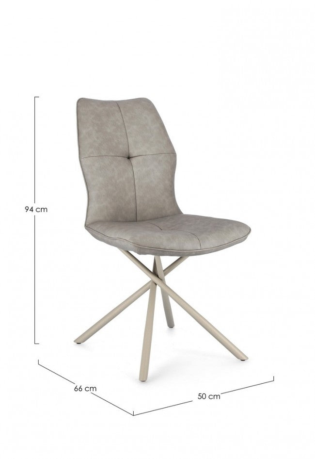 2x Sedia Kepler Ecopele 50x66x94h