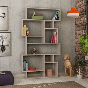 Libreria orizzontale bifacciale tortora Karmato   96x25,5xh.168,5 cm cm (KARMATOTORTORA-MKT02131507)