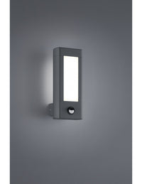 Applique Da Esterno Rhine Led IP54 Antracite Con Sensore Di Movimento H28 cm Trio Lighting