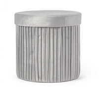 4x Pouf in velluto grigio 38a x 38b x 38h