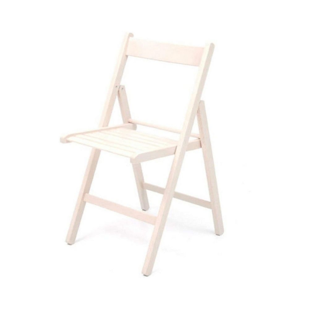 4X Sedia pieghevole Penelope in legno bianco H79xL42.5xP47.5