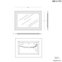 Specchiera reversibile 98x70 in vetro ghiaccio