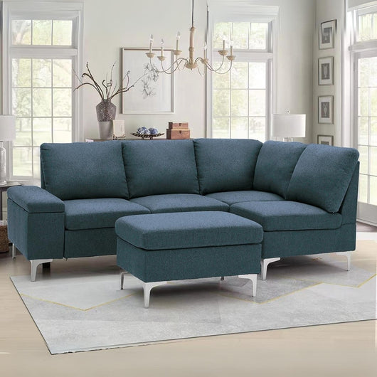 Divano angolare destro grigio 218x172x87