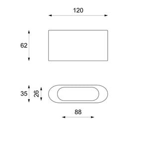 Tavolino moderno pietra beige cm 120 x 62 x h 35