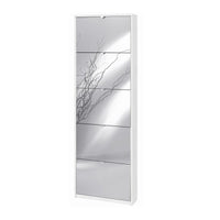 Scarpiera slim cinque ante a specchio Bianco Ossido 63x18x h190 cm
