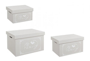 Scatola lovers rett grigio 30x19x16h, 36x25x20h, 42x31x24h