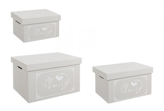 Scatola lovers rett grigio 30x19x16h, 36x25x20h, 42x31x24h