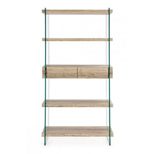 Libreria 4 ripiani e due cassetti Line Kenya 90x39x180h cm