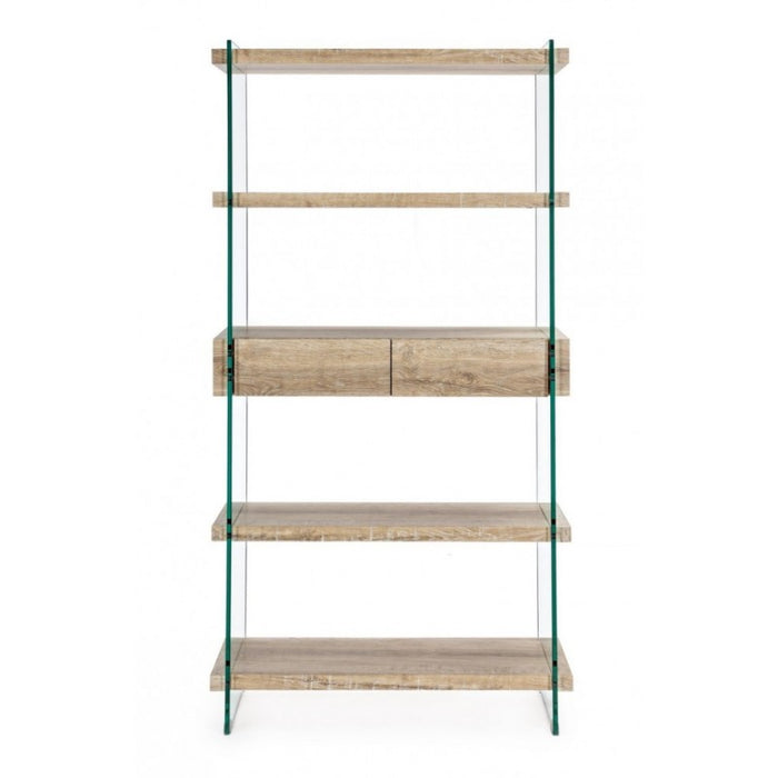 Libreria 4 ripiani e due cassetti Line Kenya 90x39x180h cm