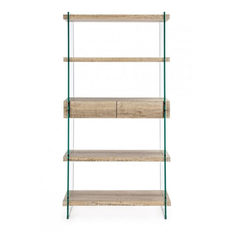 Libreria 4 ripiani e due cassetti Line Kenya 90x39x180h cm