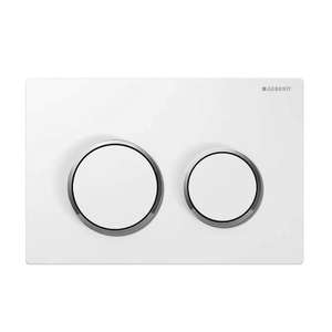 Placca comando 2 tasti Omega 20 - Bianca con bordi cromo